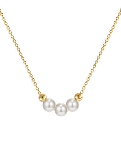 Halskette aus 925er Sterlingsilber mit Imitationsperlen