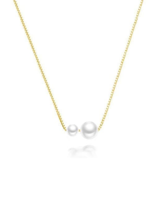 Halskette aus 925er Sterlingsilber mit Imitationsperlen