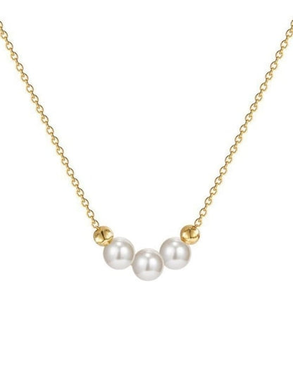 Halskette aus 925er Sterlingsilber mit Imitationsperlen