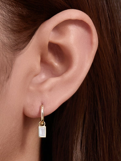 geometrische Tropfenohrringe aus 925er Sterlingsilber mit Zirkonia