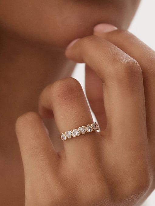 Herzring aus 925er Sterlingsilber mit Zirkonia