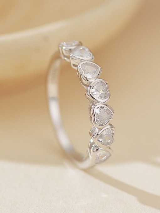 Herzring aus 925er Sterlingsilber mit Zirkonia
