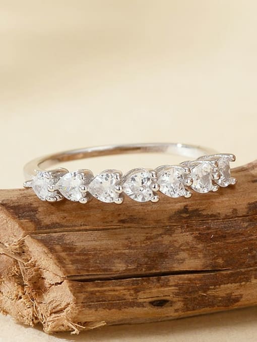 Herzring aus 925er Sterlingsilber mit Zirkonia