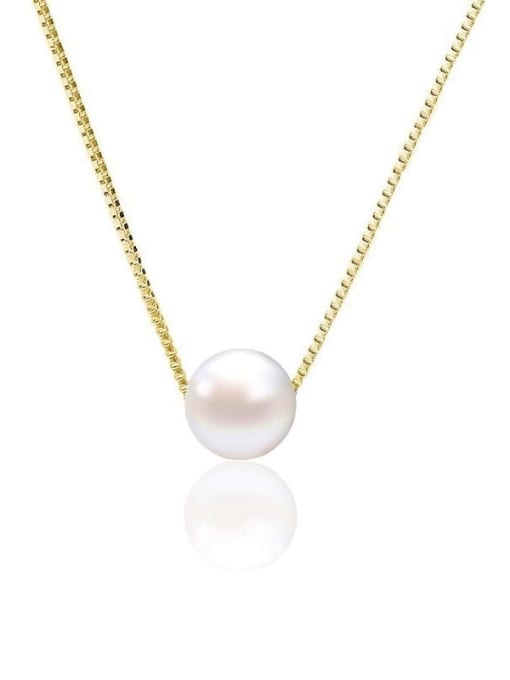 Halskette aus 925er Sterlingsilber mit Imitationsperlen