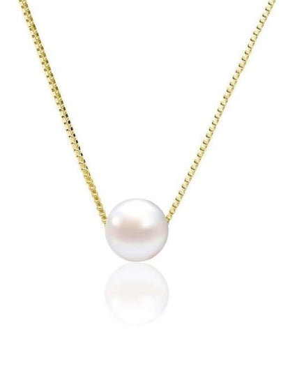 Halskette aus 925er Sterlingsilber mit Imitationsperlen